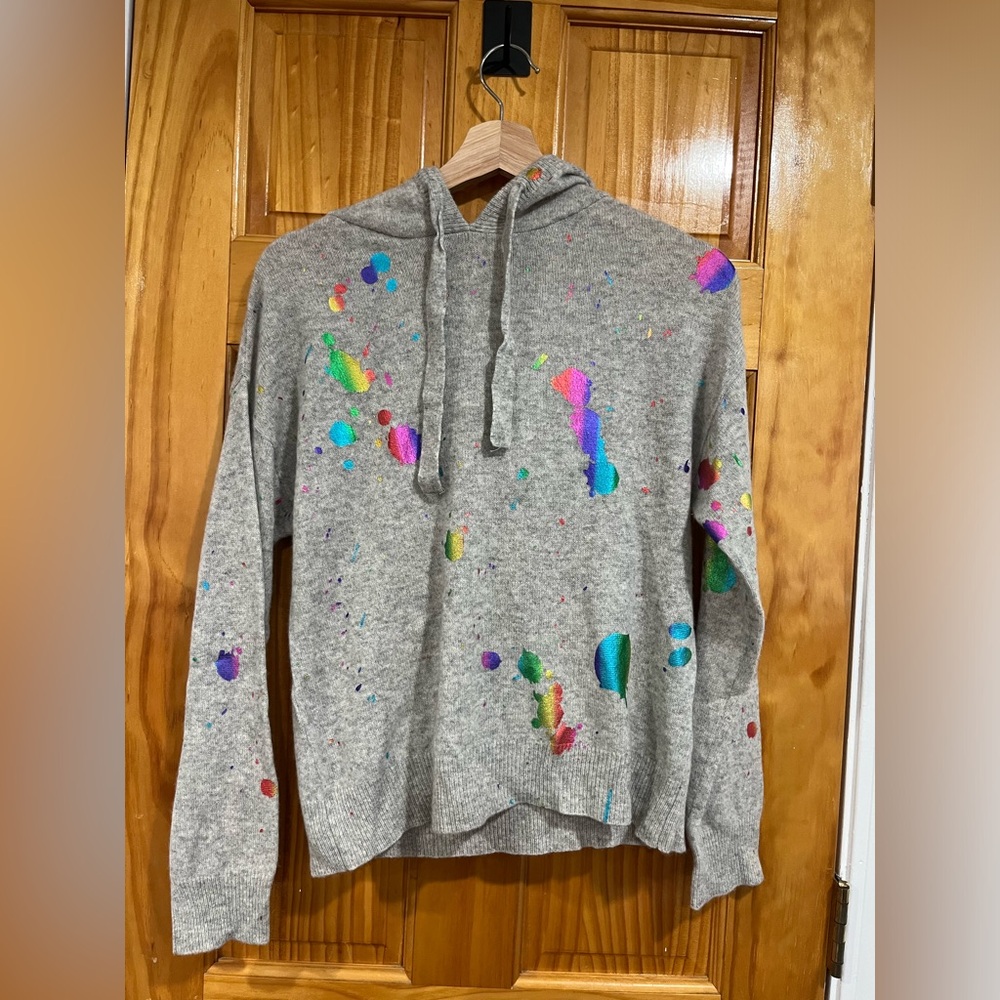 Women’s Brodie Cashmere Soft Luxury Rainbow Foil Hoodie Size XS